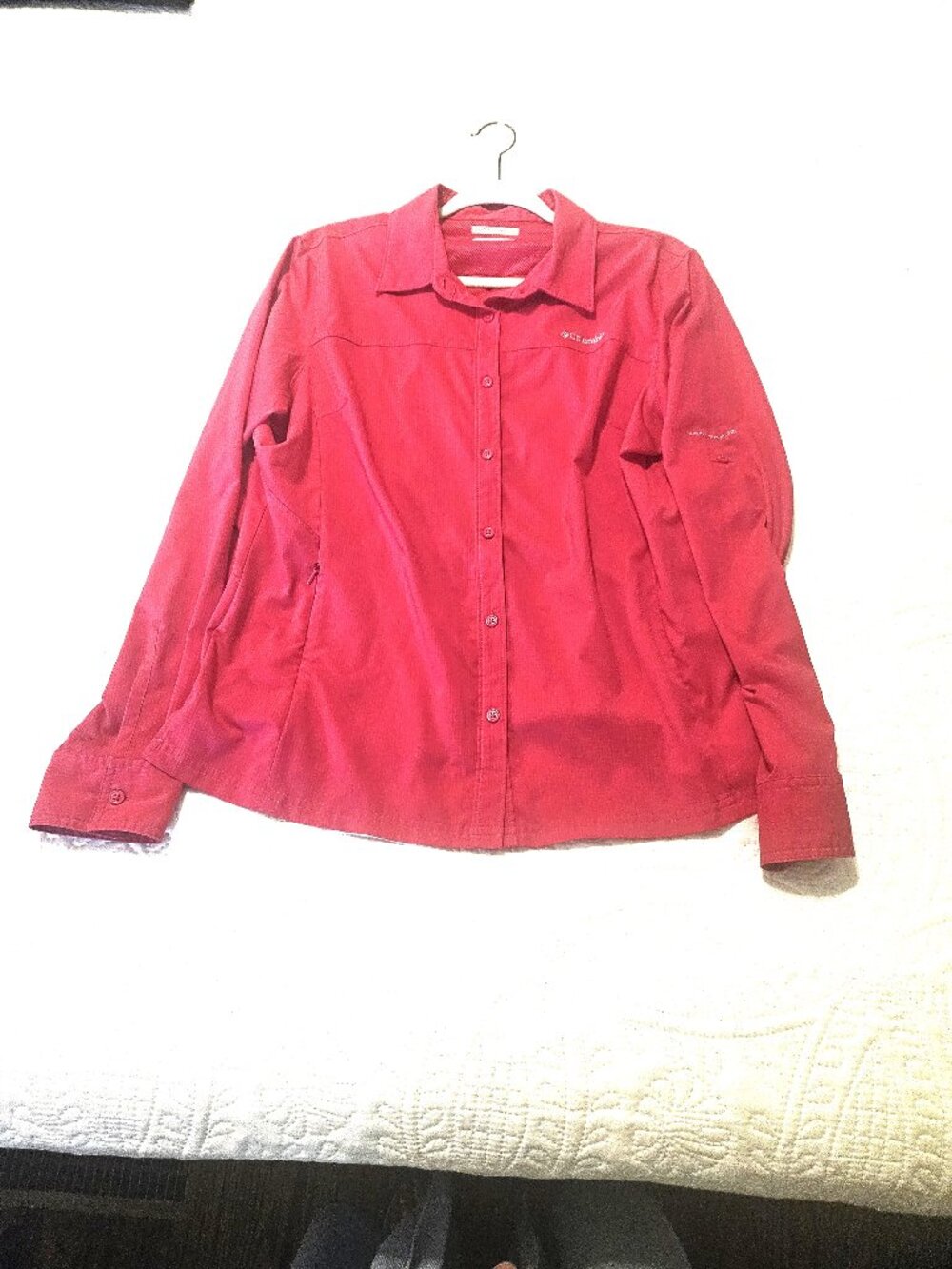 Columbia long sleeve dark pink top, XL